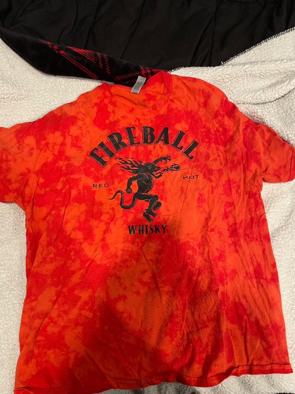 Red Fireball Whisky tie-dye tee